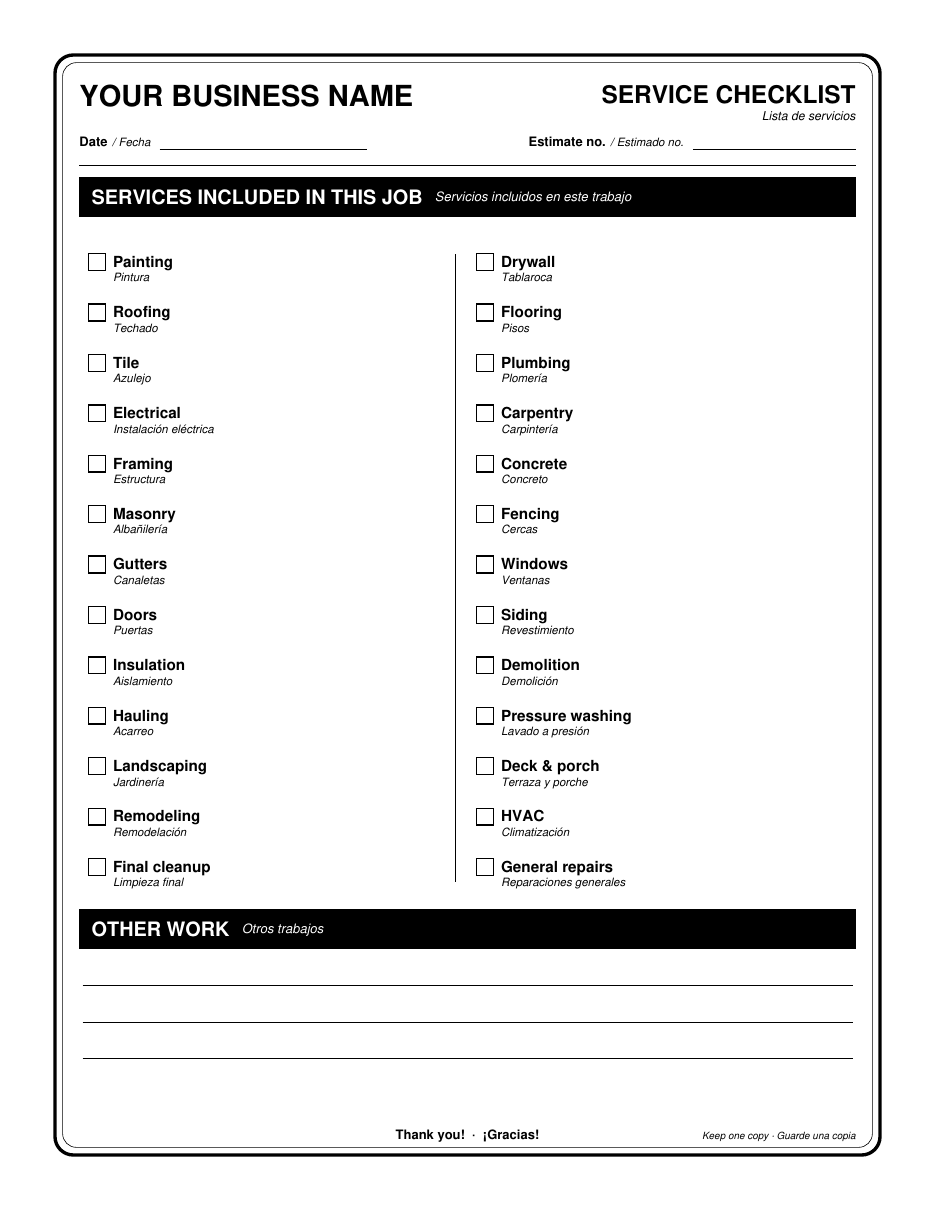 Lista de servicios
